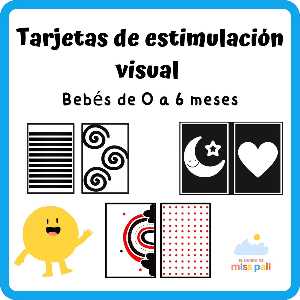 Tarjetas de estimulación visual para bebés de a meses – El